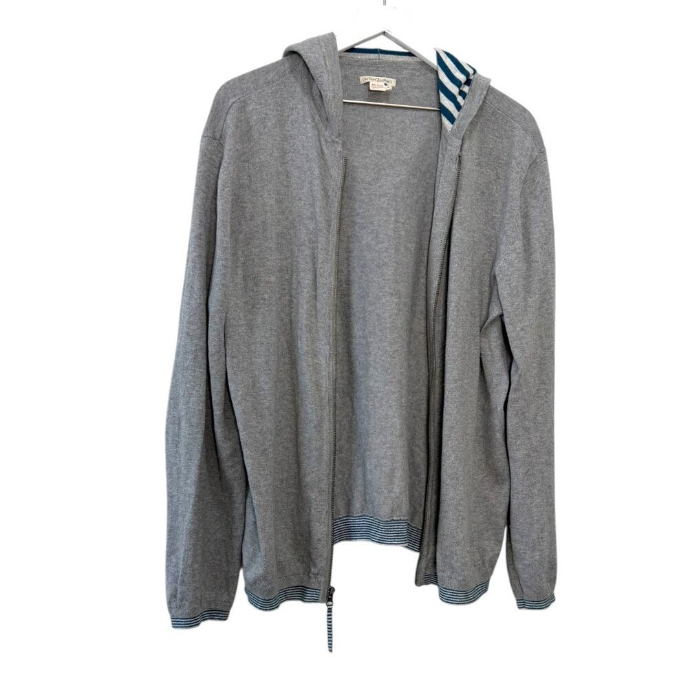 Carbon2Cobalt Gray Full Zip Hoodie 100% Cotton Sweatshirt Size Large - Picture 5 of 9